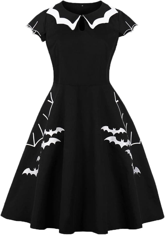 Black witchy dress with bats by Wellwits