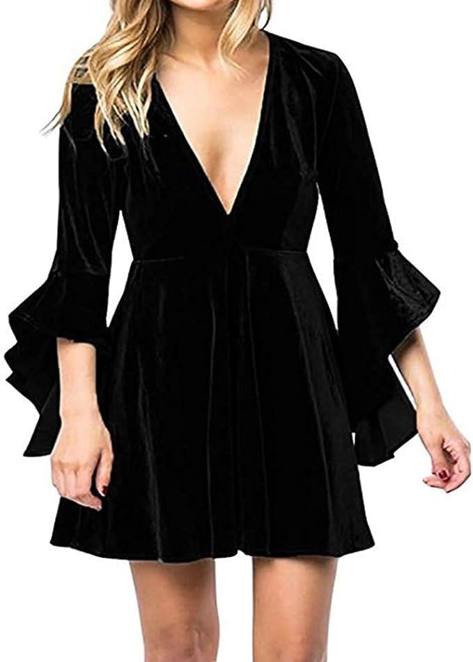 Black Velvet Witchy Dress